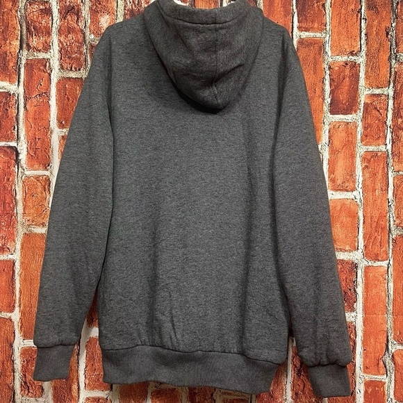 Buffalo David Bitton Men's Gray Full Zip Sherpa Lined Hoodie Size XXL - Picture 2 of 3